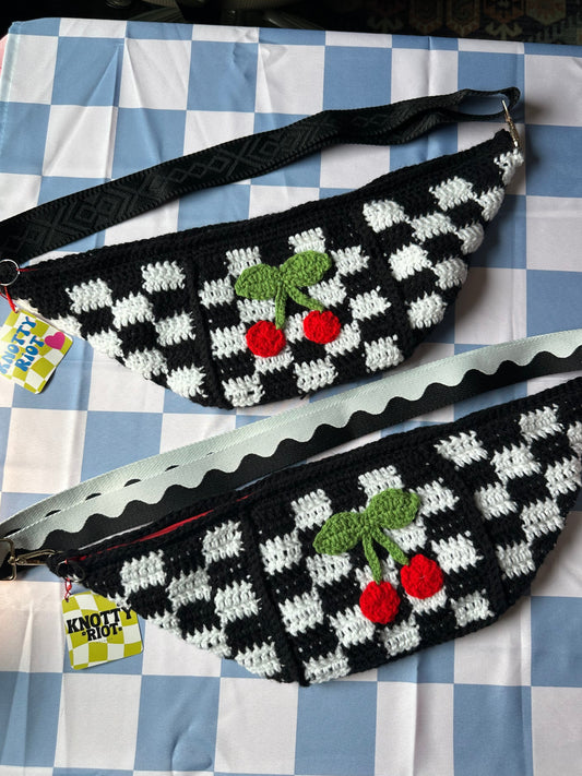 Cherry Check Crochet Sling