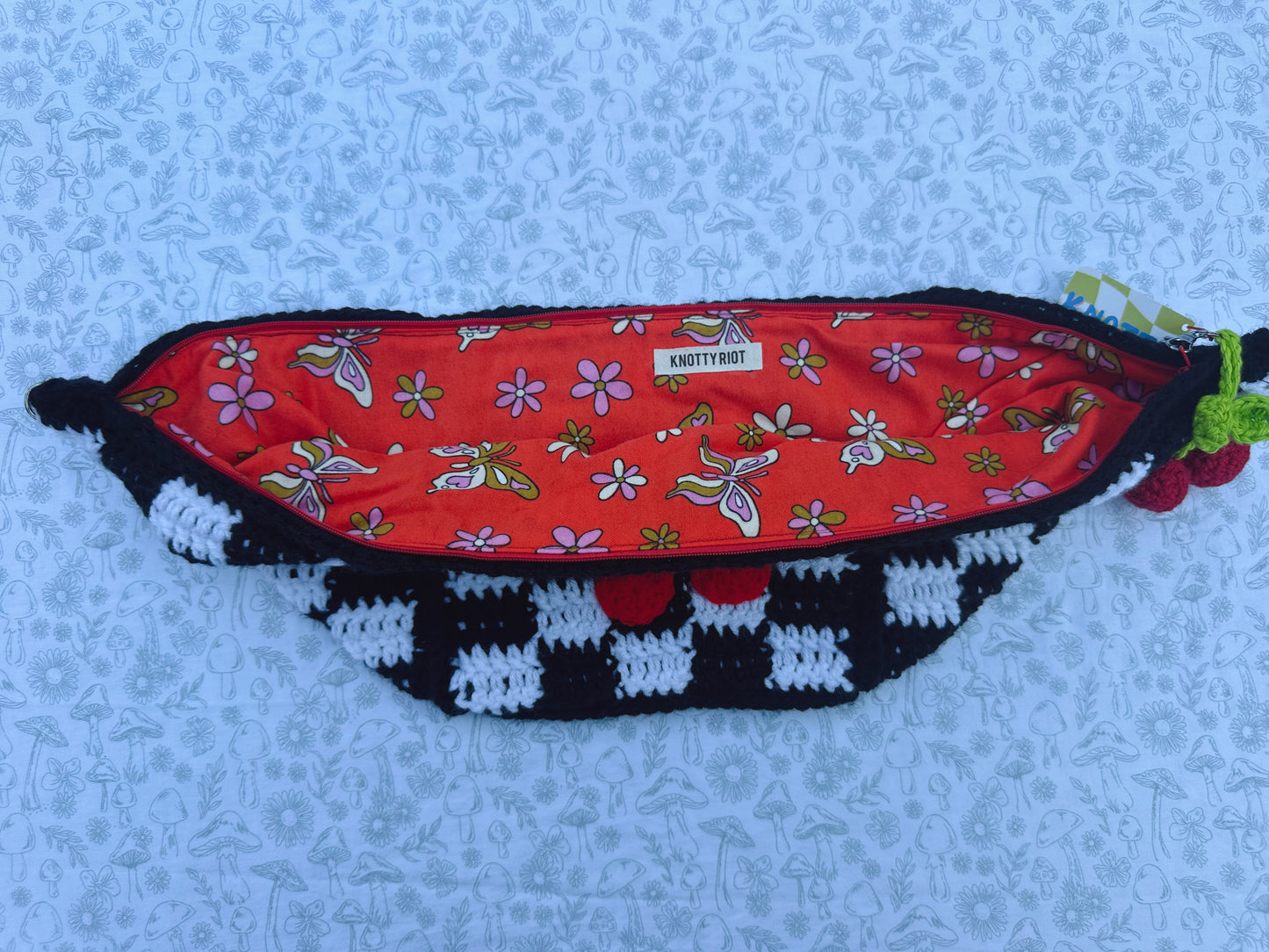 Cherry Check Crochet Sling